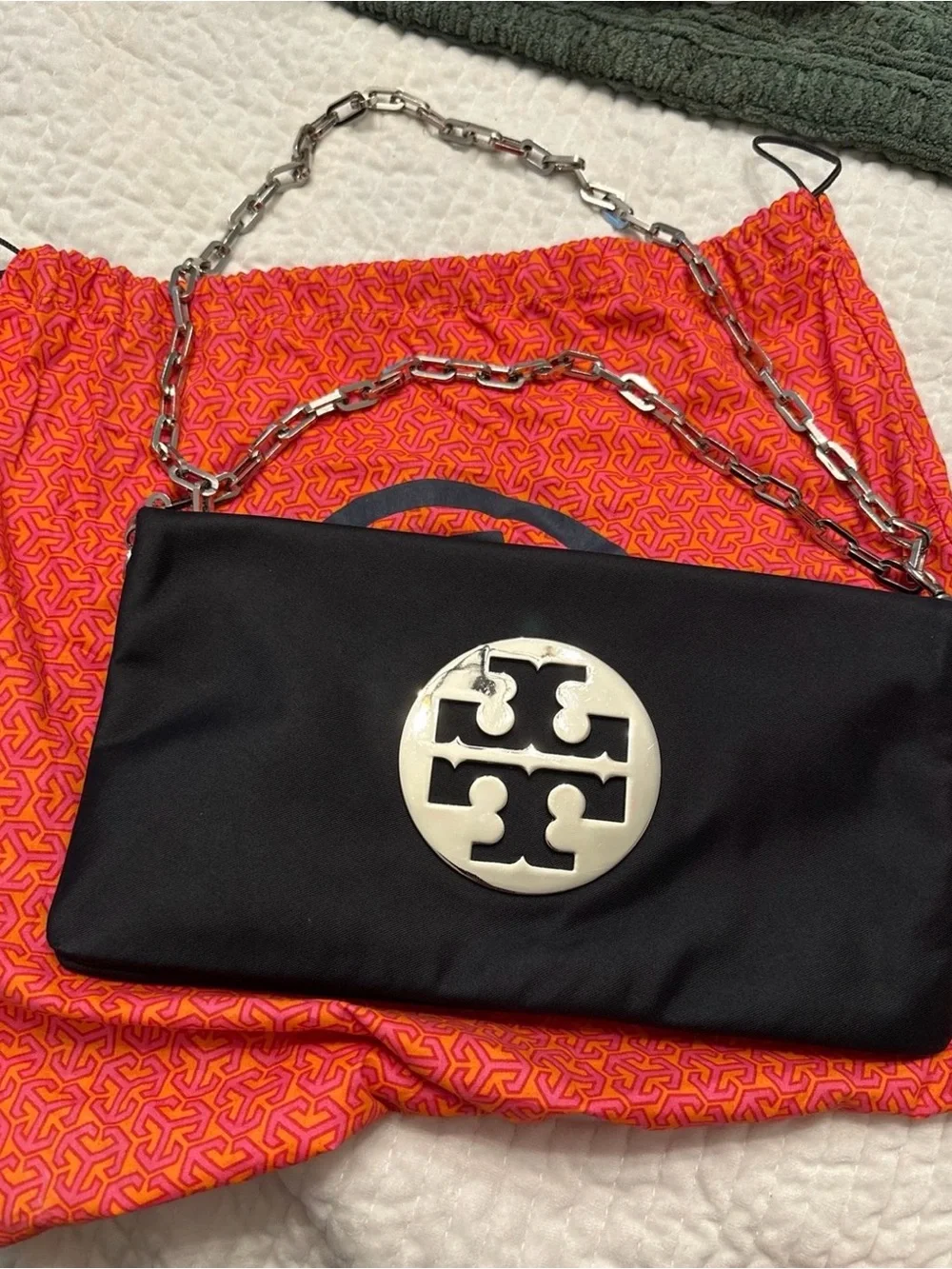 Tory Burch Bombe Clutch with strap pre owned